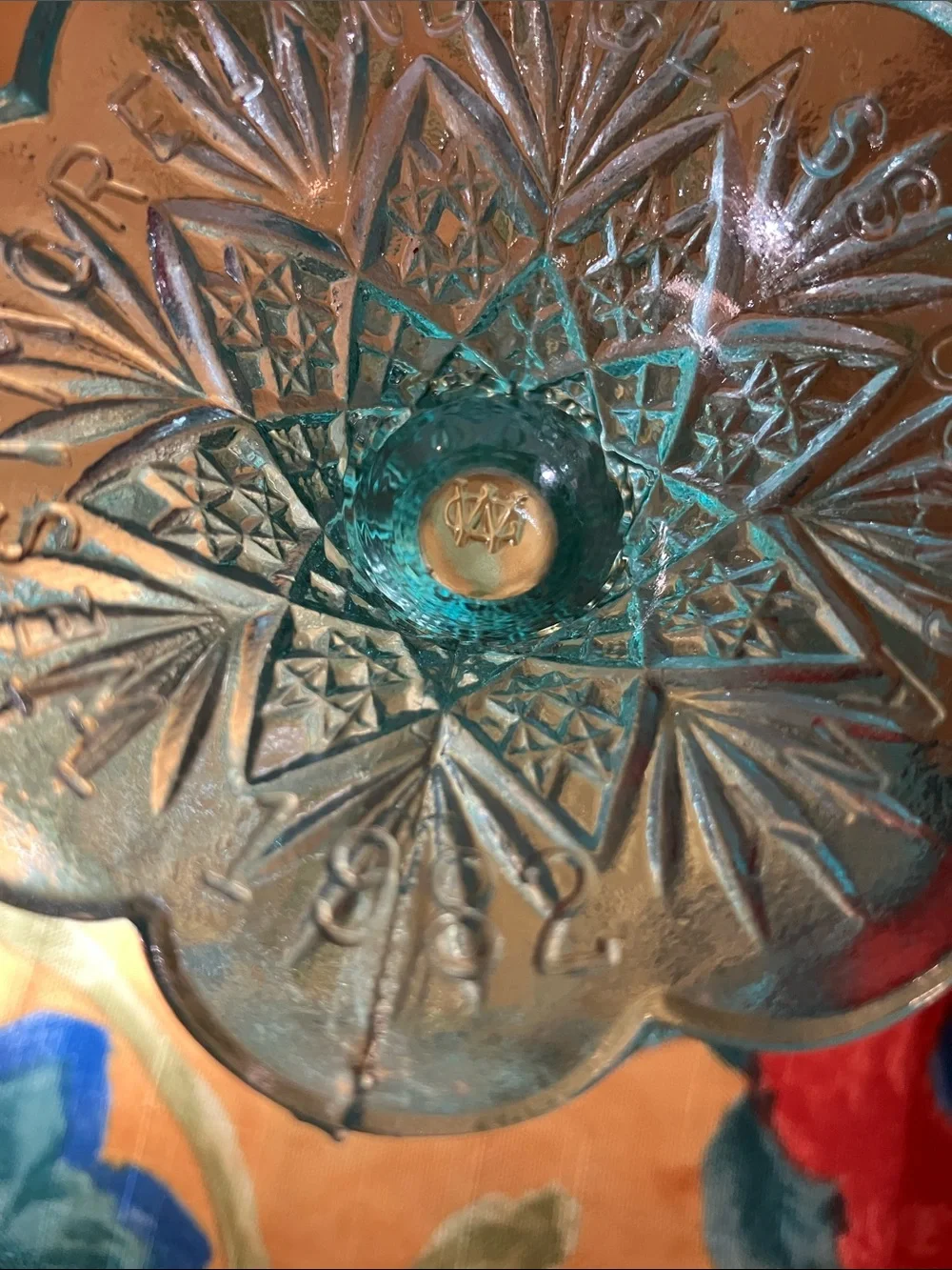 Aqua Glass Pedestal Compote Bowl - Decorative Accent Vase